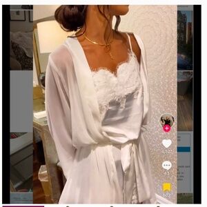 Bridal PJs - Olivia Cami Set in White by homebodii